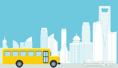 Education School Clipart - animation-of-school-bus-driving-in-city-crcasm - Classroom Clipart