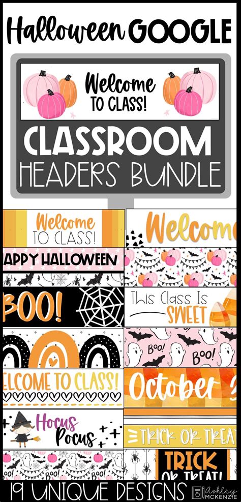 Grab these editable halloween google classroom headers to make virtual ...