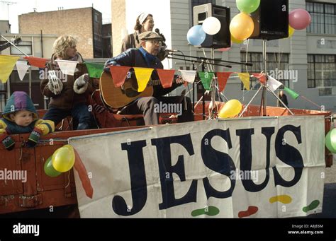 A Christian parade with floats and music Stock Photo - Alamy