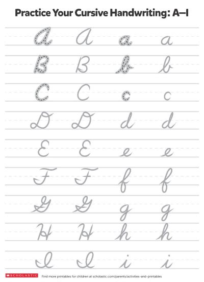 Writing Practice: Cursive Letters | Worksheets & Printables | Scholastic | Parents