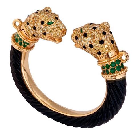 1stdibs - Leopard Emerald Diamond Bangle 1970 circa by J. Bondt explore ...