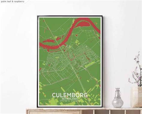 CULEMBORG Netherlands map poster black white wall decor design | Etsy