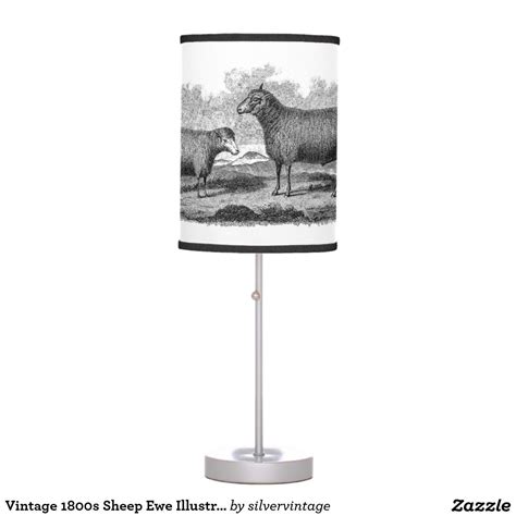 Vintage 1800s Sheep Ewe Illustration Retro Farm Table Lamp Vintage Lamps, Vintage Table, Pendant ...