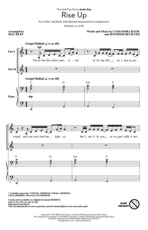 Andra Day Rise Up Piano Sheet Music / Andra Day Rise Up Arr Margaret ...