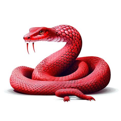 Premium AI Image | red snake isolated on white