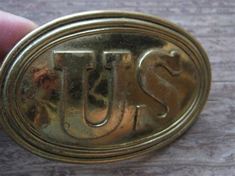 Vintage U S Brass Belt Buckle - Gem