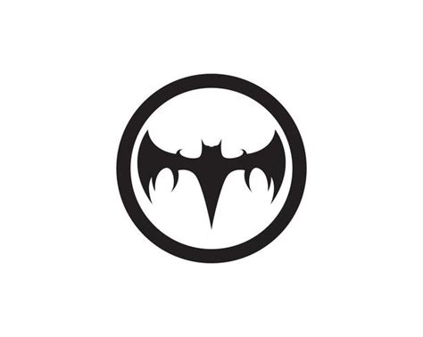 Bat black logo template white background icons app 579222 Vector Art at Vecteezy