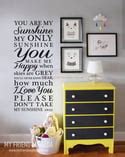 You Are My Sunshine My Only Sunshine Wall Decal Sticker | Removable Wall Decals & Stickers by My ...