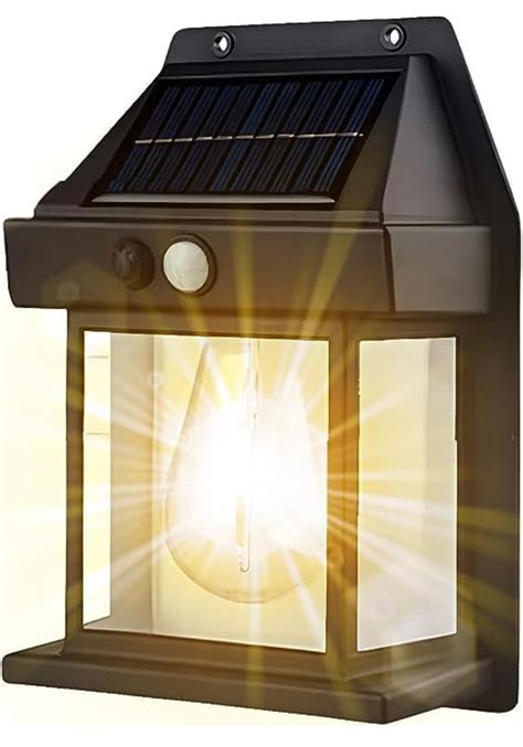 Solar Wall Light Tungsten Design Bulb led Solar Outdoor Garden Wall Li ...