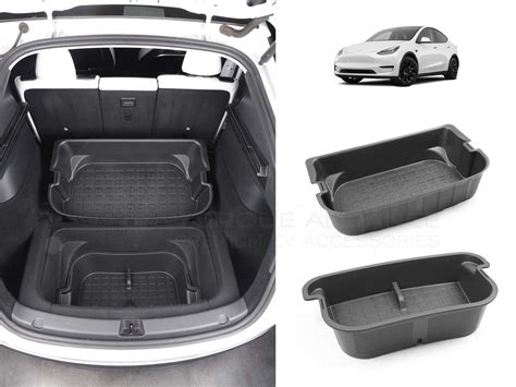 Tesla Model Y: Double-Layer Trunk Storage Box, Trunk Organizer - Torque ...