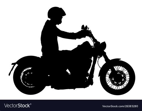 Biker driving a motorcycle ride silhouette Vector Image