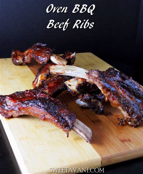 slow cooked oven bbq beef ribs - Sweet Savant