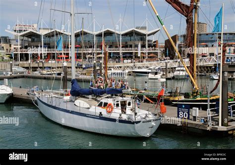 Gunwharf Quays shopping centre on Portsmouth Harbour southern England ...