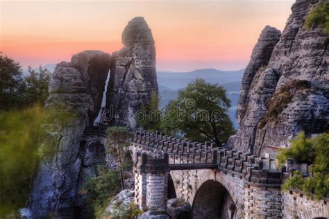 Bastei Bridge Germany in the Winter Stock Photo - Image of saxonian ...