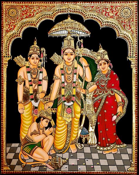 KOTHANDA RAMAR Tanjore Painting | Tanjore painting, Lord ram image, Mysore painting