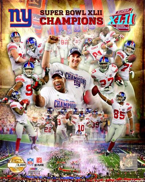 New York Giants SUPER BOWL XLII (42) Champions LIMITED EDITION 8X10 ...