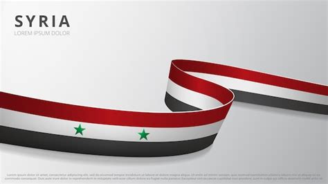 Premium Vector | Flag of syria. realistic wavy ribbon with syria flag colors. graphic and web ...