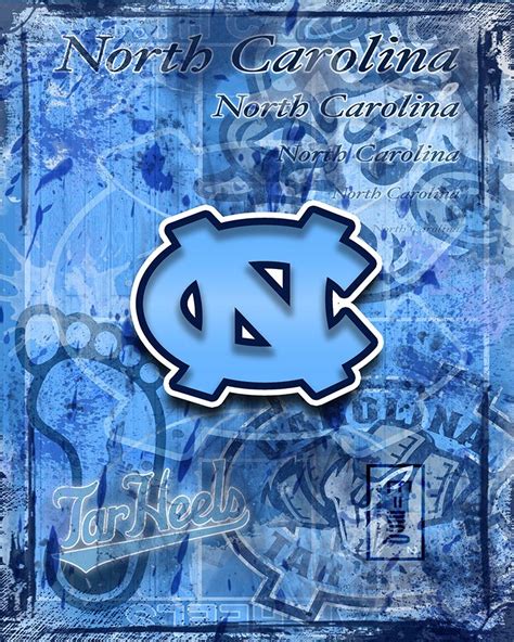 North Carolina Tar Heels Poster, NC Tar Heels Print, Tar Heels … | North carolina tar heels ...