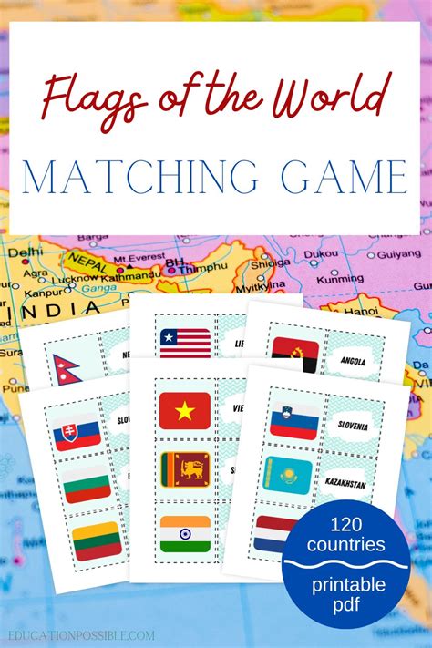 Printable Flags of the World Matching Game