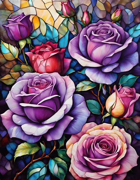 Flowers Roses Mosaic Art Free Stock Photo - Public Domain Pictures