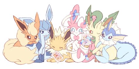 sylveon, glaceon, vaporeon, leafeon, flareon, and 1 more (pokemon ...