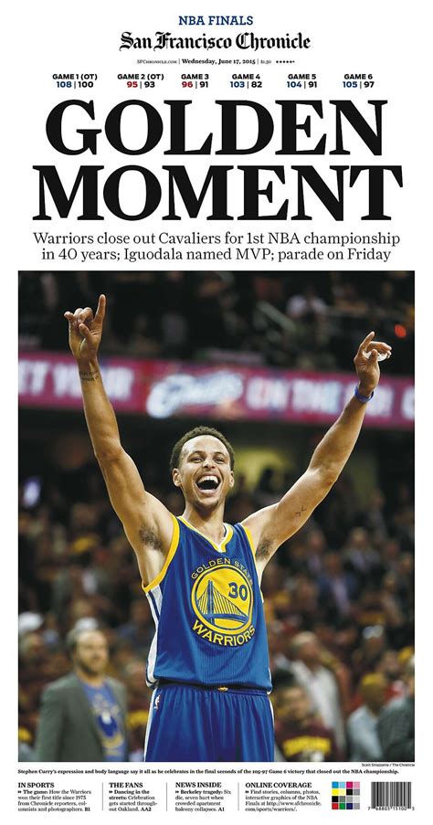 Chronicle Covers: A look back at the 2015 Warriors’ title front page