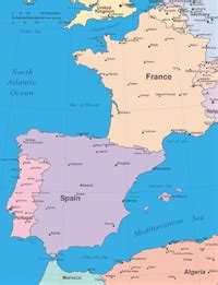 Editable Europe Iberian Peninsula Map with Cities - Illustrator / PDF | Digital Vector Maps