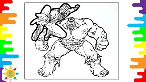 Spiderman And Hulk Coloring Page Ausmalbilder Ausmalen Marvel Figuren ...