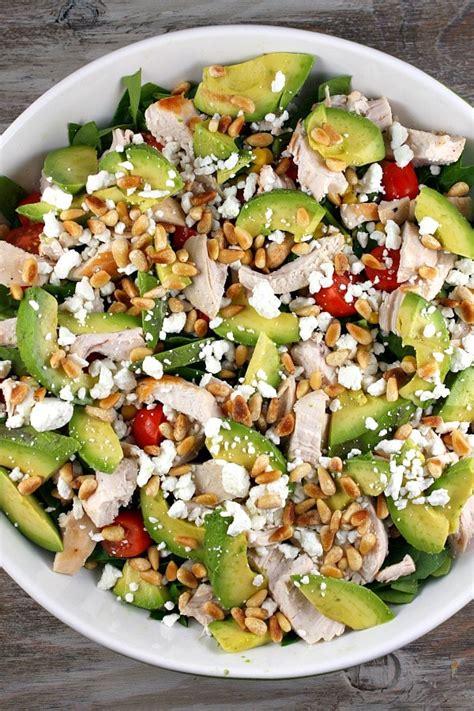 Spinach Salad with Chicken, Avocado and Goat Cheese - RecipeGirl