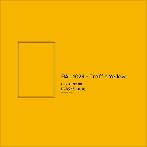 About RAL 1023 - Traffic Yellow Color - Color codes, similar colors and paints - colorxs.com