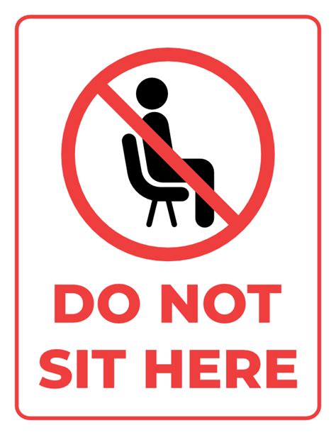 Printable Do Not Sit Here Sign