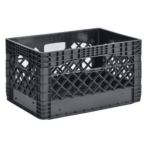 Juggernaut Storage 24 Quart 3 Pack Heavy Duty Plastic Milk Crates Black - Walmart.com - Walmart.com