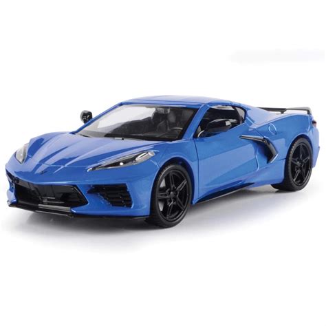 Motormax 2020 Chevrolet Corvette C8 Stingray Blue Metallic Timeless Legends 1/24 Diecast Model ...