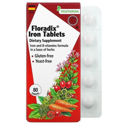 Flora Floradix Iron Tablets Supplement 80 Tablets