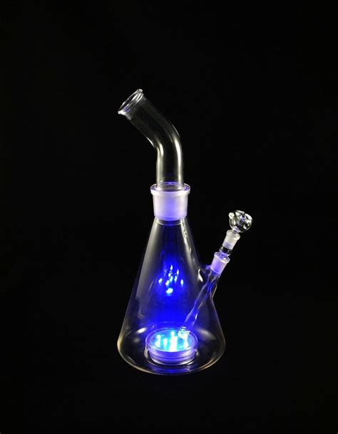 Hand Made Glass Bong with LED Light Borosilicate Glass Hookah Smoking ...