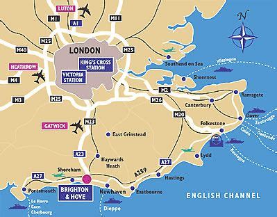 Map London Gatwick Airport - Ferry Map