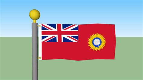 British India Flag with Flagpole | 3D Warehouse