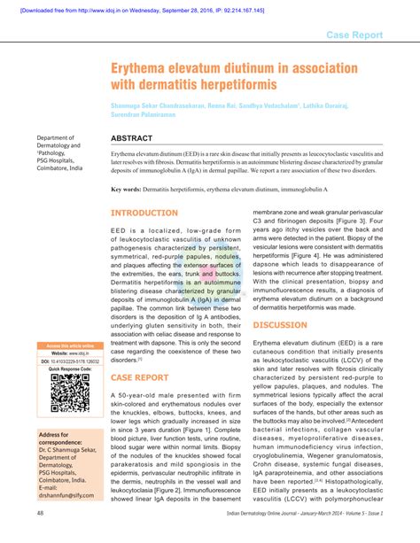 (PDF) Erythema elevatum diutinum in association with dermatitis herpetiformis