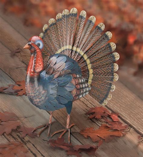 Handcrafted Metal Turkey 17 Inch Fall Display Thanksgiving Decor Indoor ...