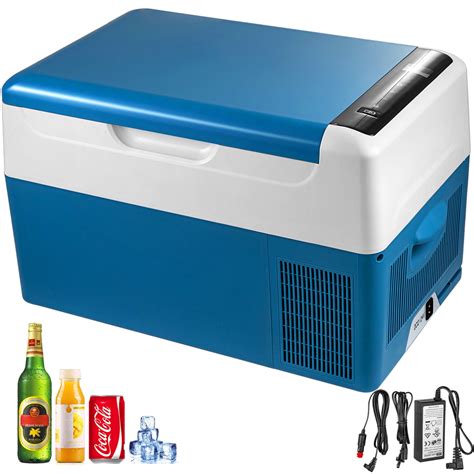 VEVOR 22L Portable Car Refrigerator,23 Quart RV Fridge,12/24V DC & 110 ...