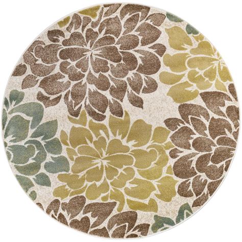 Tayse Rugs Deco Ivory 7 ft. 10 in. Transitional Round Area Rug-DCO1020 8RND - The Home Depot