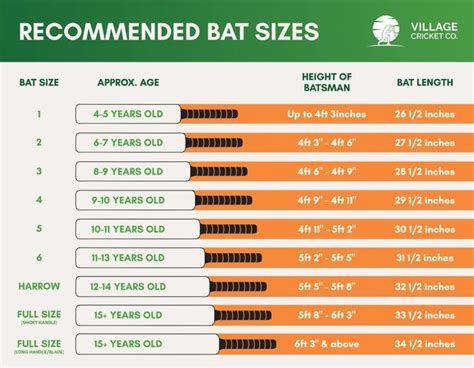 Cricket Bat Sizes: Easy to read chart to find the right bat for you