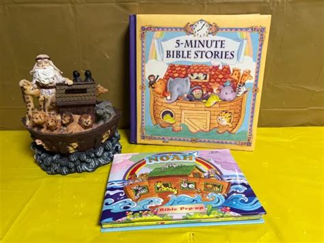 NOAH'S ARK - Coin bank and 5 minute Hardback Bible Stories -320 pages ...