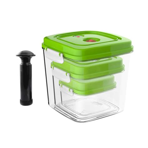 OLOEY Vacuum Container Large Capacity Food Saver Storage Square Plastic ...