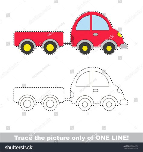 Toy Red Car Be Traced Only Stock Vector (Royalty Free) 673864594 ...