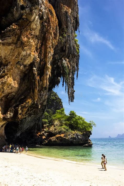 Phra Nang Beach and Cave at Railay Stock Photo - Image of nang, forest ...