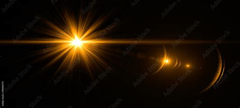 gold lens flare light effect. Abstract background with shiny sparkle glowing . Easy to add ...