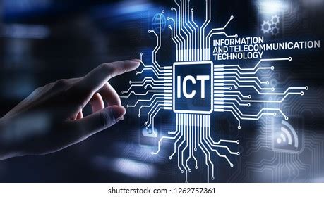 Ict Information Communication Technology Concept On Stock Photo ...