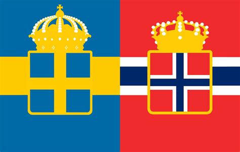 Sweden-Norway Flag I made for a Hearts of Iron 4 mod. : r/vexillology