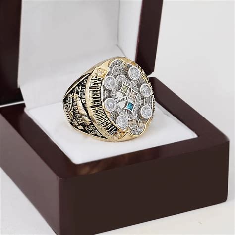 NFL Replica 2008 Pittsburgh Steelers Super Bowl Football Championship Rings Solid Size 10 13 ...